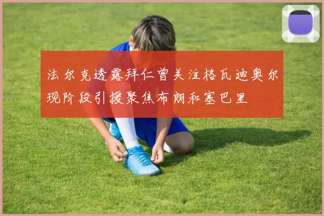 法尔克透露拜仁曾关注格瓦迪奥尔现阶段引援聚焦布朗和塞巴里